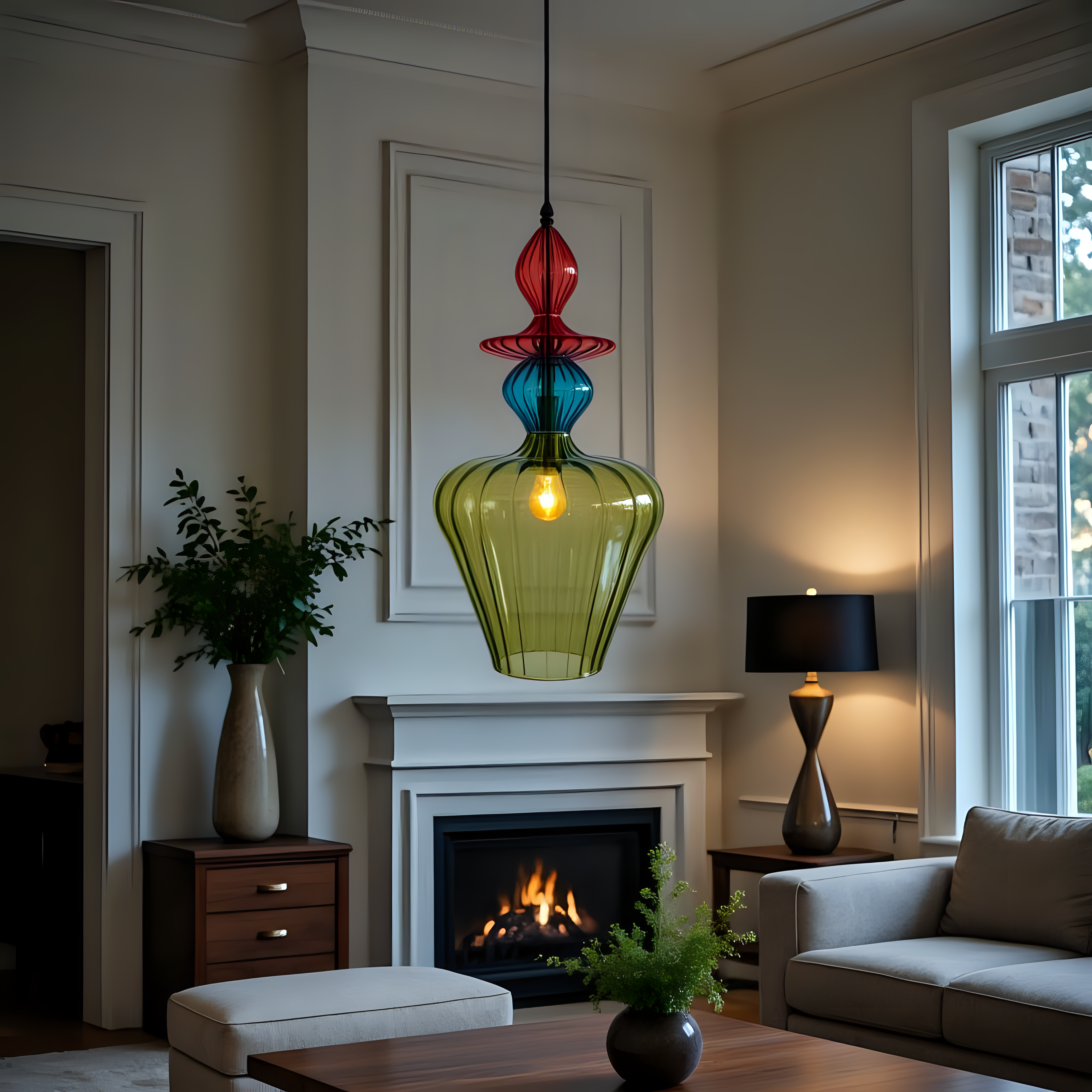 Luxury Blown Glass Pendant Light